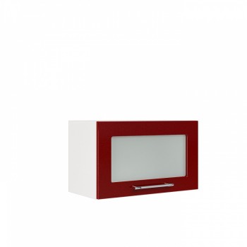 Бруклин ШВГС 600 Шкаф верхний горизонтальный со стеклом (Бетон белый/корпус Белый) в Майском - majskij.mebel54.com | фото