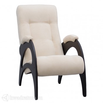 Кресло для отдыха Неаполь Модель 9 без лозы (Венге-эмаль/Ткань Ваниль Verona Vanilla) в Майском - majskij.mebel54.com | фото