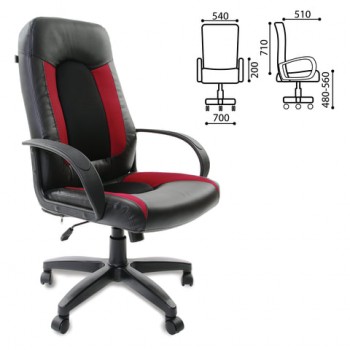 Кресло офисное BRABIX Strike EX-525 (черно-красный) в Майском - majskij.mebel54.com | фото