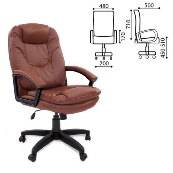 Кресло офисное BRABIX Trend EX-568 (коричневый) в Майском - majskij.mebel54.com | фото