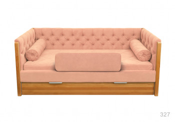 Кровать 180 серии Леди + ящик 15 Бледно-розовый (мягкий бортик/подушка валик) в Майском - majskij.mebel54.com | фото