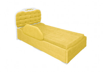 Кровать 190 Атлет Lux 74 Жёлтый (мягкий бортик) в Майском - majskij.mebel54.com | фото