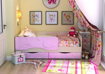 Кровать Алиса КР-812 1,6 Белфорд/Розовый металлик в Майском - majskij.mebel54.com | фото