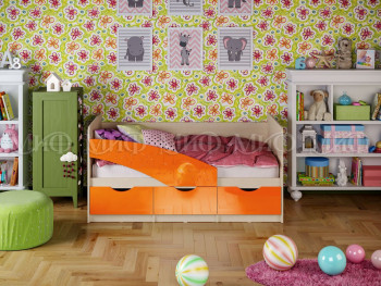 Кровать Бабочки 1,8м (Оранжевый металлик) в Майском - majskij.mebel54.com | фото