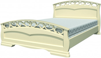 Кровать Грация-1 из массива сосны 1600*2000 Слоновая кость в Майском - majskij.mebel54.com | фото