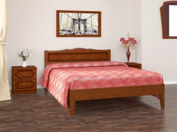 Кровать Карина-7 из массива сосны 1600*2000 Орех в Майском - majskij.mebel54.com | фото