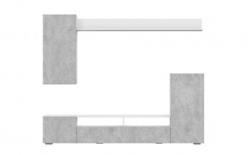 Мебель для гостиной МГС 4 (Белый/Цемент светлый) в Майском - majskij.mebel54.com | фото
