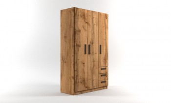 Шкаф 3-х створчатый с ящиками Шервуд (Дуб Вотан) в Майском - majskij.mebel54.com | фото