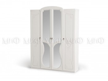 Шкаф 4-створчатый Мария (Белый глянец) в Майском - majskij.mebel54.com | фото