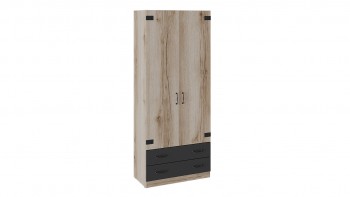 Шкаф для одежды комбинированный «Окланд» (Фон Черный/Дуб Делано) в Майском - majskij.mebel54.com | фото