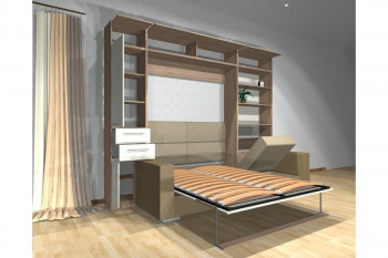 Шкаф-кровать с диваном Каролина в Майском - majskij.mebel54.com | фото