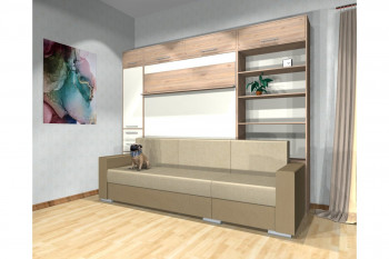 Шкаф-кровать с диваном Каролина в Майском - majskij.mebel54.com | фото