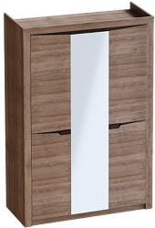 Шкаф трехдверный Соренто Дуб стирлинг/Кофе структурный матовый в Майском - majskij.mebel54.com | фото