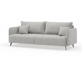 Валериан диван трёхместный прямой Светло-серый, ткань RICO FLEX 108 в Майском - majskij.mebel54.com | фото